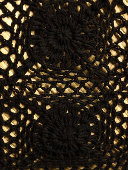 Сумка плетёная из пандана, 35×20×50 см, бежево-чёрная
