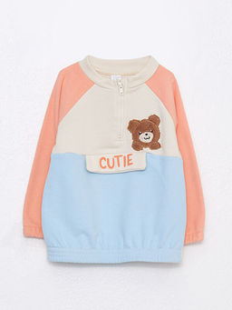Dik Yaka Uzun Kollu Nak?? Detayl? K?z Bebek Sweatshirt