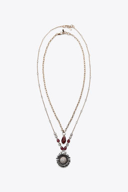 PACK OF 2 BEADED FLOWER NECKLACES
