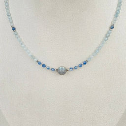 Колье из Аквамарина, Кианита и Лабрадора