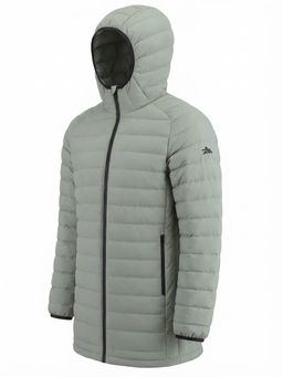 Куртка мужская удлинённая стёганая с капюшоном и графеновой подкладкой утеплитель тинсулейт