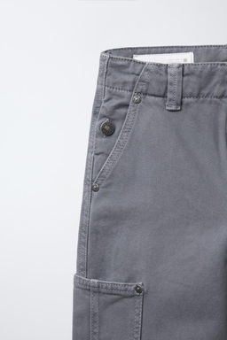 WIDE-LEG TWILL TROUSERS WITH POCKETS - Zara фото 4