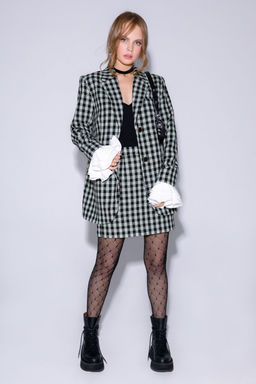 Юбка Pirs 4744 черно-зеленая клетка  фото 4