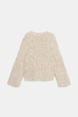 BRUSHED EFFECT FRINGED CARDIGAN - Zara фото 4