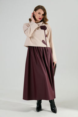 Платье NIKVA н924-10 капучино и бургунди
