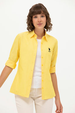 U. S. Polo Assn Женская желтая базовая рубашка с длинным рукавом - U.s. polo assn фото 3