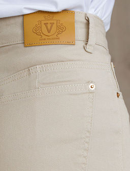 Джинсы Vilatte трубы из денима бежевый  фото 3