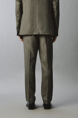 PANTAL?N TRAJE 100% LINO / Verde claro - Zara фото 3