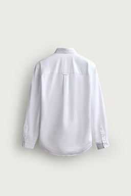 CAMISA REGULAR FIT ESTRUCTURA OXFORD / Blanco - Zara фото 8