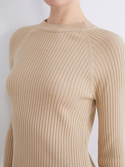 Bisiklet Yaka Triko Elbise