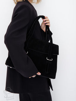 Сумка женская кожаная 1092M black Polina&Eiterou