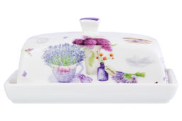 Масленка 13,5*9*6,5 см "Лаванда" NEW BONE CHINA