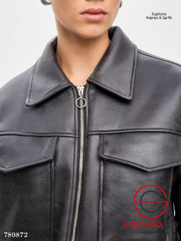 Женская куртка кожаная осенняя - Bruno фото 7