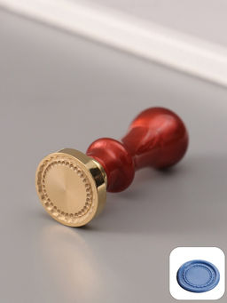 Печать для сургуча с пластиковой ручкой «Рамка круглая фигурный край», 6.3×2.5×2.5 см