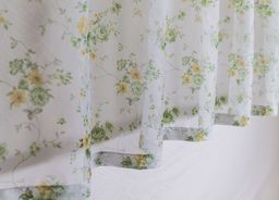 Готовые шторы арт. 0027/БЗ, ВИРДЖИНИЯ, комплект из вуали , цвет бело-зеленый, размеры 300 см ширина, 180 см высота, состоит из 3-х деталей. подхваты входят в комплектицию - Haft фото 2