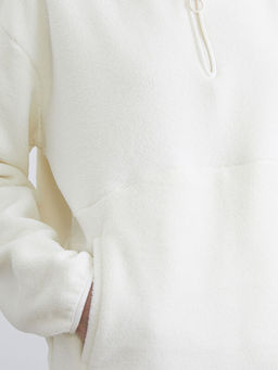 Dik Yaka Oversize Kad?n Polar Sweatshirt