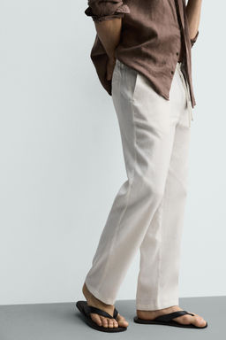 PANTAL?N RELAXED FIT ALGOD?N - LINO / Marr?n / Topo - Zara фото 5