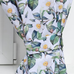 Комплект штор для кухни с подхватами Сamellia 145х180см-2 шт., 100% п/э - Этель фото 3