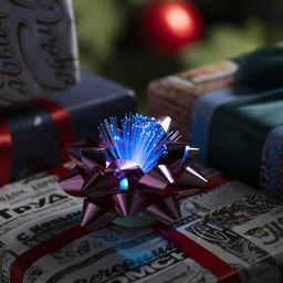 Светодиодная игрушка Бант-звезда10 см, от батареек LR44?3, свечение мульти, розовая - Luazon lighting фото 2