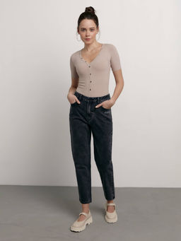 CONTE LD 2065 Джемпер в рубчик с планкой на кнопках cappuccino cappuccino - Conte elegant фото 3