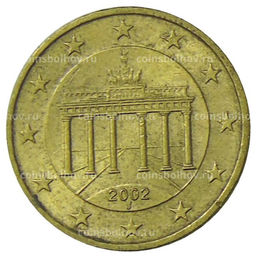 Монета 10 евроцентов 2002 года J Германия