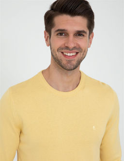 A__k Sar_ Slim Fit Bisiklet Yaka Basic Triko Kazak