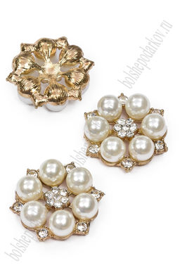 Кабошон флоризель металл "Цветочек" 2,2 см (10 шт) SF-7270, золото №2