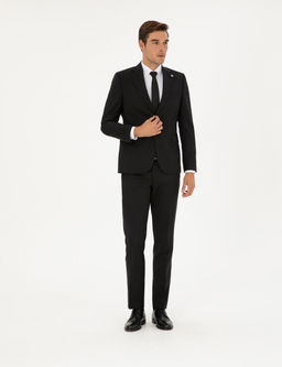 Siyah Slim Fit %100 Y_n Tak_m Elbise