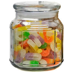 Стеклянная банка для сыпучих продуктов со стеклянной плоской крышкой ARIA 0.75л, 004470 /Mallony/