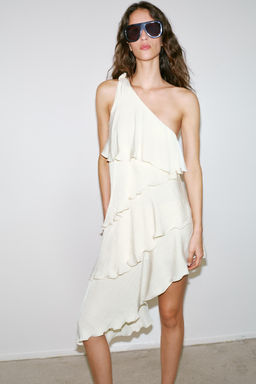 VESTIDO VOLANTES NUDO / Crudo - Zara фото 6