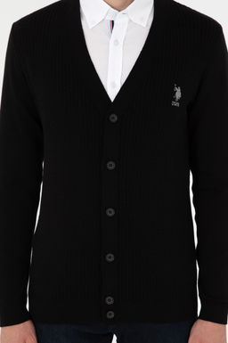 Мужской черный базовый трикотажный кардиган Неожиданная скидка в корзине - U.s. polo assn фото 6