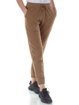 E752 DK. BEIGE Брюки спортивные утепленные женские (хлопок 95%, полиэстер 5%)