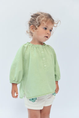 2-14 A?OS/ BLUSA CUADRO VICHY LIMITED EDITION / Verde claro - Zara фото 3