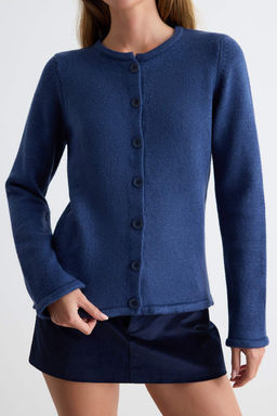 More Sustainable Indigo Bisiklet Yaka Basic Yumu_ak Triko H_rka TWOAW27HI00095
