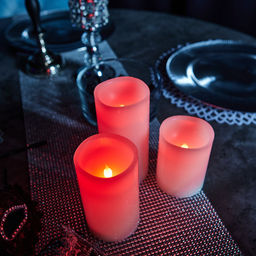 ULD-F052 RGB RC CANDLE SET3 Фигура светодиодная Свеча на батарейках 2АА (не в/к), в составе набора из 3 штук. 1 светодиод. RGB свет. Пульт ДУ (в/к). TM Uniel