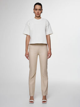 CONTE Футболка из футера с вставкой в рубчик LD 2575 off-white