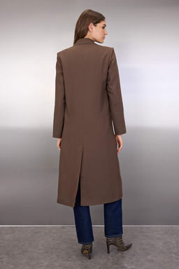 Kahverengi Mono Kapama Oversize Uzun Kaban TWOAW26KB00060 - Trendyolmilla фото 4