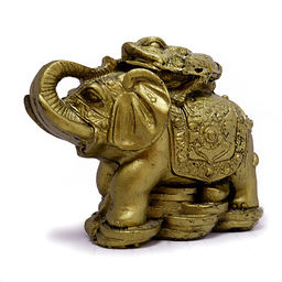 Фигурка Фен Шуй Жаба на слоне под бронзу символ богатства и благополучия 6см-8см
