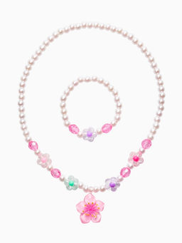 Цена за 2 шт. Набор детский "Выбражулька" 3 пред-а: бусы, браслет, кольцо б-р, цветок, жемчуг, цветной