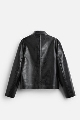 EMBOSSED LEATHER EFFECT OVERSHIRT - Zara фото 8