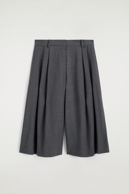 PANTAL?N CULOTTE CON PINZAS EN MEZCLA DE LANA