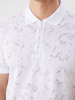 Polo Yaka Desenli Pike Erkek Ti??rt