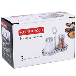 40487 Набор для специй на подставке 3 пр стекло/нерж MB (х96) - Mayer&boch фото 3