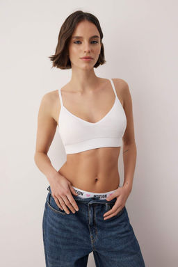 Siyah-Beyaz 2li Kaskorse Duz Dikme Kap Bralette Sutyen THMAW26SU00007 - Trendyolmilla фото 2