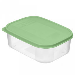 "Verona" Контейнер для продуктов пластмассовый "Botanica" 0,35л, 12х9,5х5см, прямоугольный, гибкая крышка, зеленый, подходит для СВЧ (Россия)
