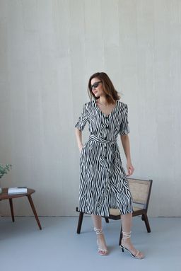 Платье AURA 3127-176 черно-белый