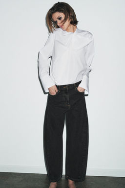 ZW COLLECTION ANKLE BALLOON MID-WAIST JEANS - Zara фото 4