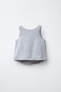 CRINKLE-EFFECT SATIN TOP