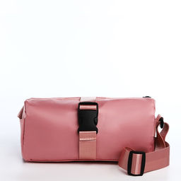 Сумка молодёжная на молнии, 25×12×12 см, розовая