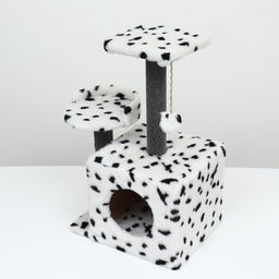 Домик для кошек с когтеточкой, квадратный, 3х-этажный, 35 х 45 х 75см, ковролин, микс цветов - Пижон фото 3